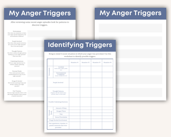 Anger Triggers Worksheets 