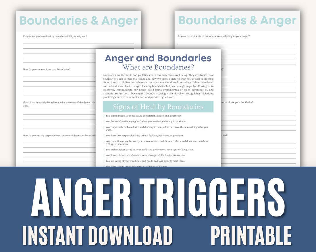 Anger Triggers Worksheets | Identify Sources of Anger & Heal