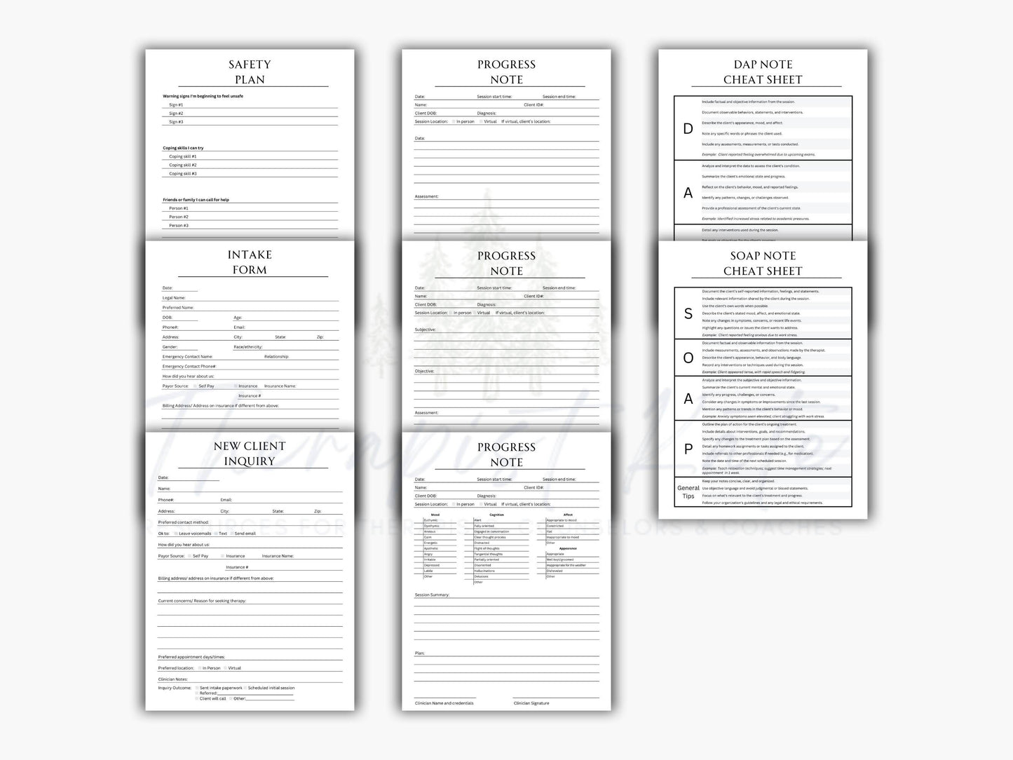 Therapy Forms & Assessments Bundle